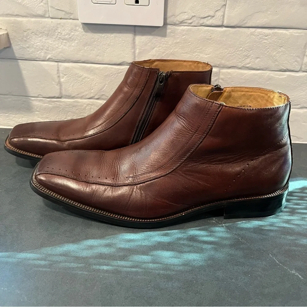 Stacy Adams sz 9.5 brown leather boots